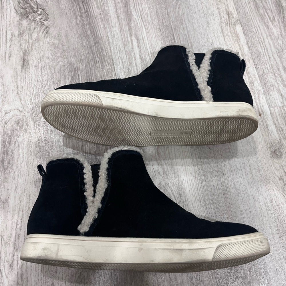 Lucky Brand black suede bootie sneakers  9.5